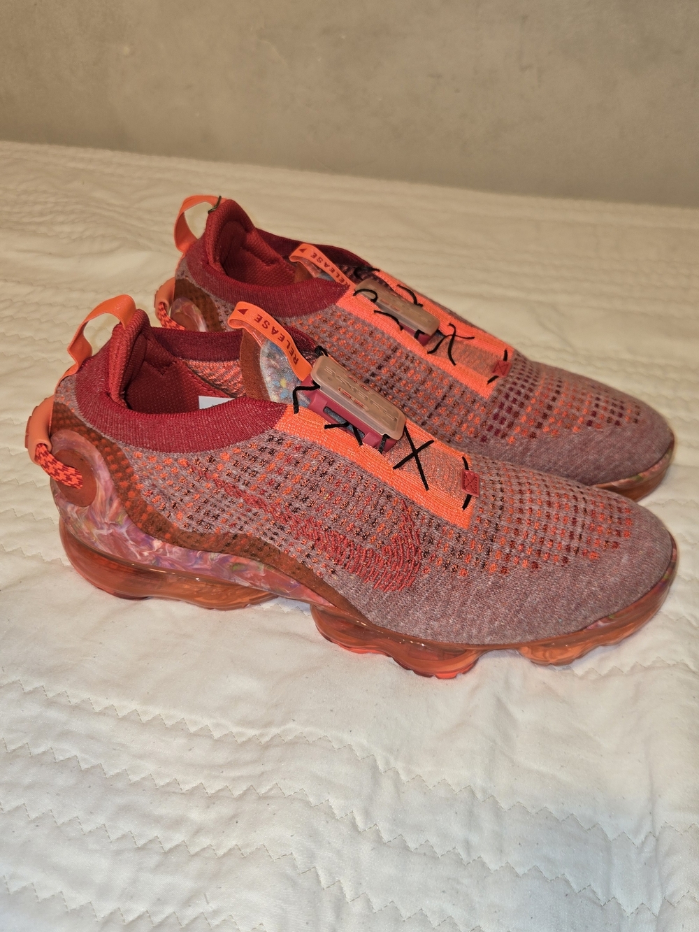 Nike Men's Knit Running Sneakers - Coral Orange
